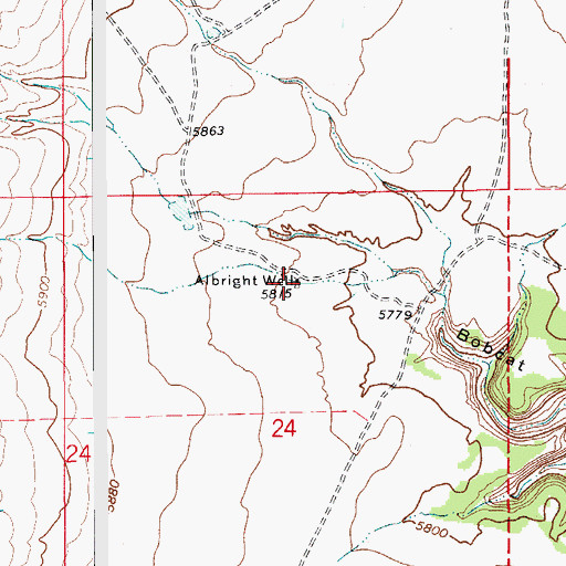 Topographic Map of Albright Well, CO