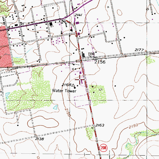 Topographic Map of Wallace Community Center, TX