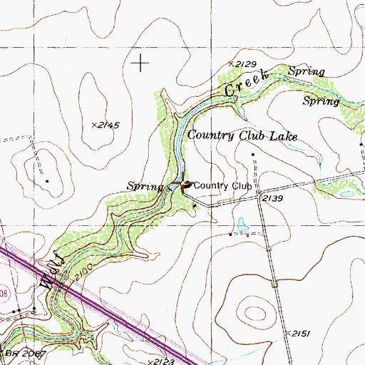 Topographic Map of Wolf Creek Golf Course, TX