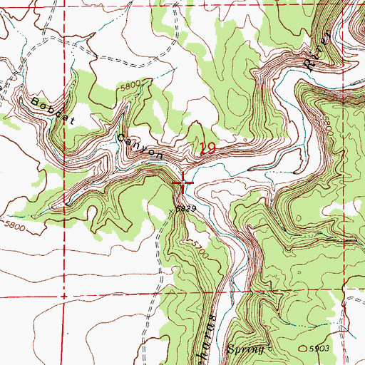 Topographic Map of Bobcat Canyon, CO