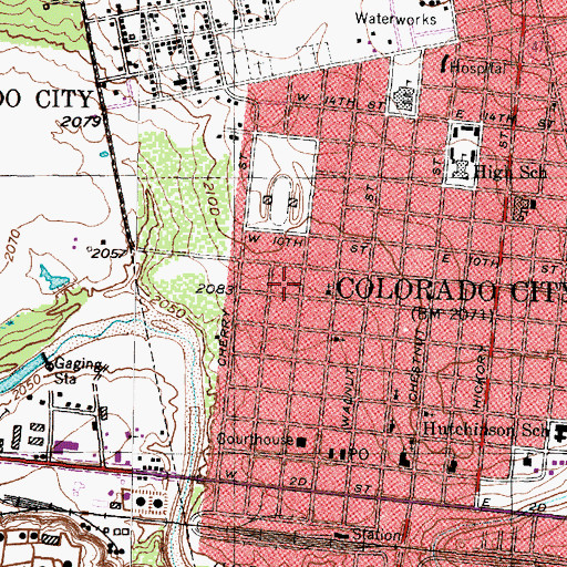 Topographic Map of Iglesia de Cristo, TX