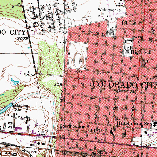 Topographic Map of Church of Christ (historical), TX