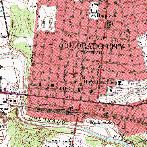 Topographic Map of Christian Temple (historical), TX