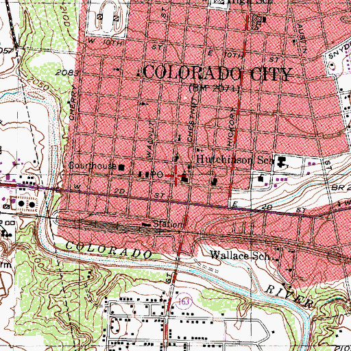 Topographic Map of First United Methodist Church, TX