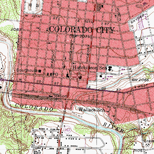 Topographic Map of All Saints Episcopal Church, TX