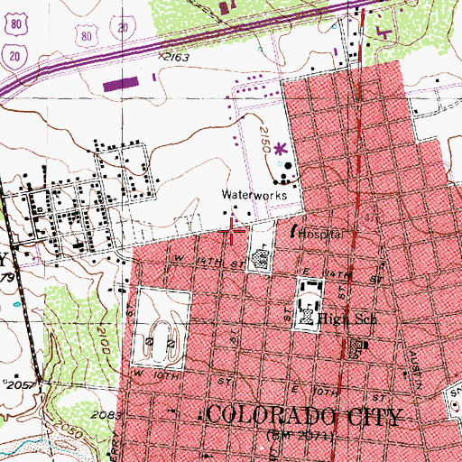 Topographic Map of Saint Luke Methodist Church, TX