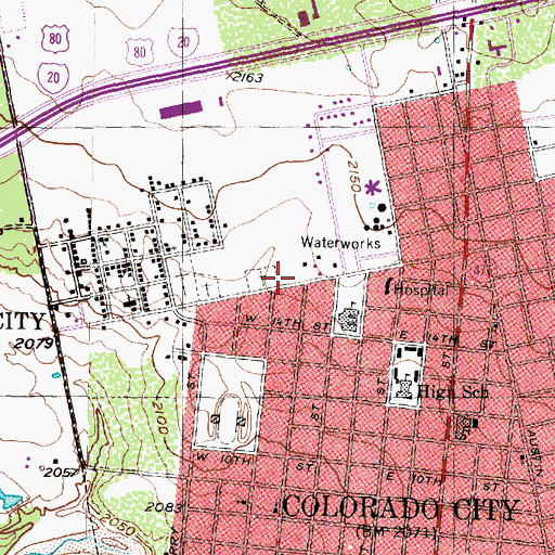 Topographic Map of Primera Iglesia Bautista el Calvario, TX