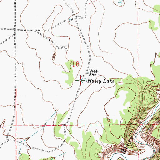 Topographic Map of Haley Lake, CO