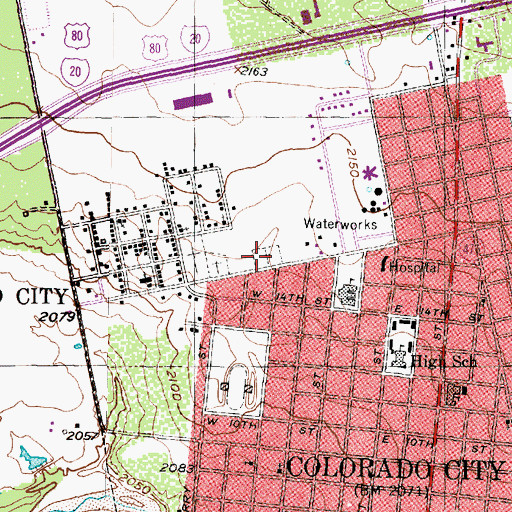 Topographic Map of Mitchell County Cemetery, TX