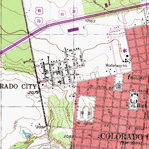 Topographic Map of Cemetery of the Sands, TX
