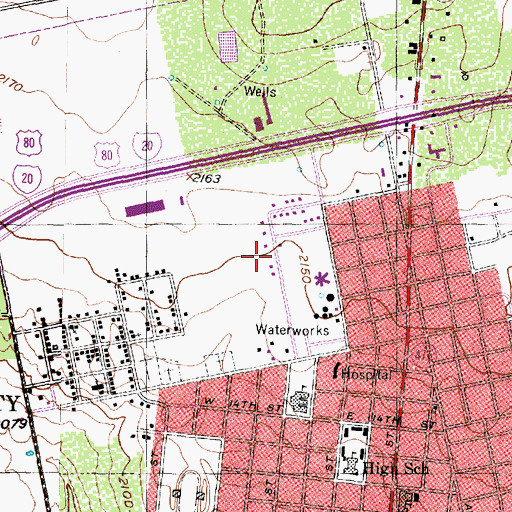 Topographic Map of Saint Anns Catholic Church, TX