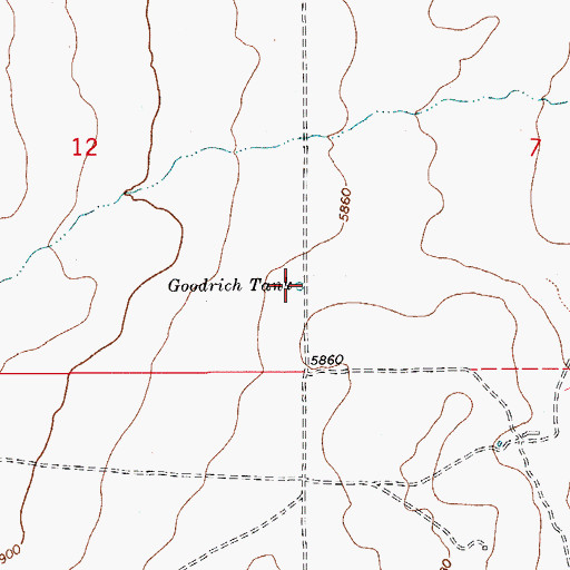 Topographic Map of Goodrich Tank, CO