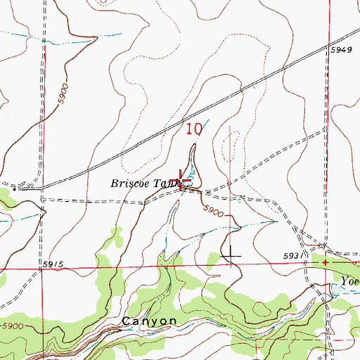 Topographic Map of Briscoe Tank, CO