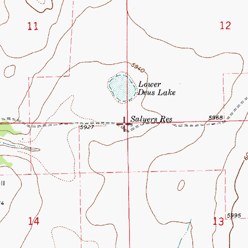 Topographic Map of Salyers Reservoir, CO