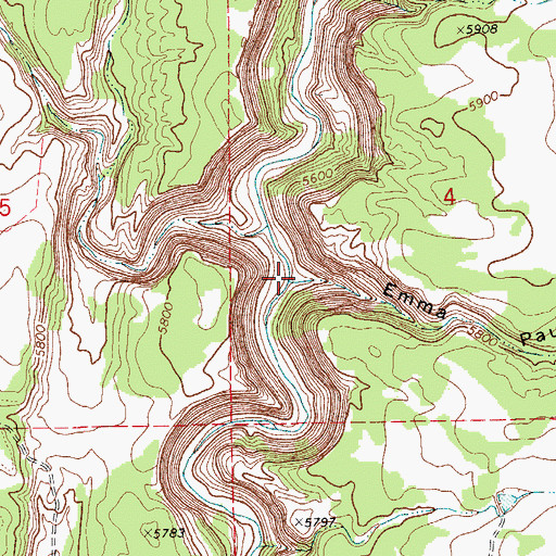 Topographic Map of Emma Paul Canyon, CO