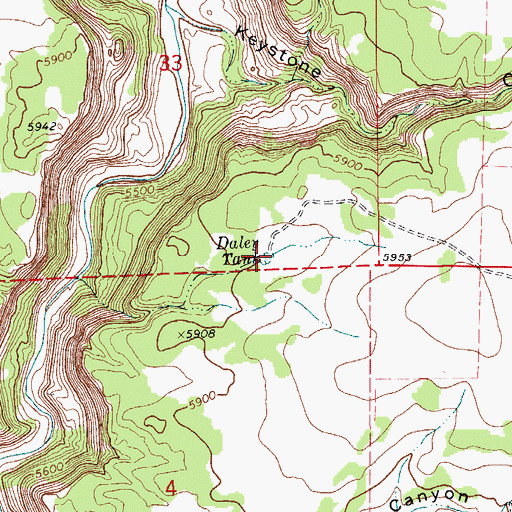 Topographic Map of Daley Tank, CO