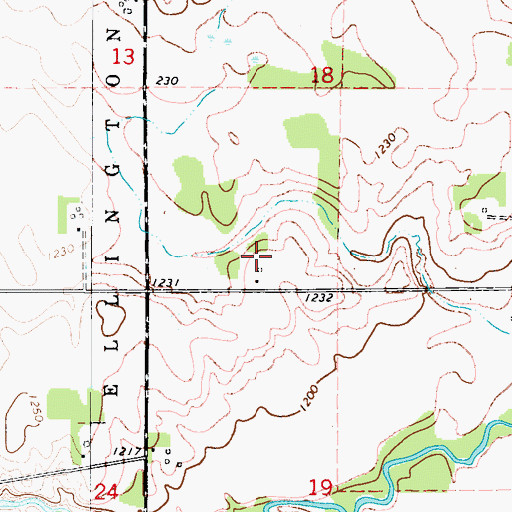 Topographic Map of Haugen Wildlife Area, IA