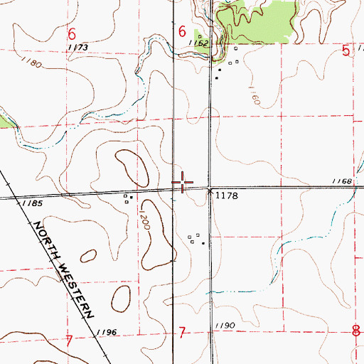 Topographic Map of Owens Grove Post Office (historical), IA