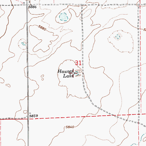 Topographic Map of Hauser Lake, CO