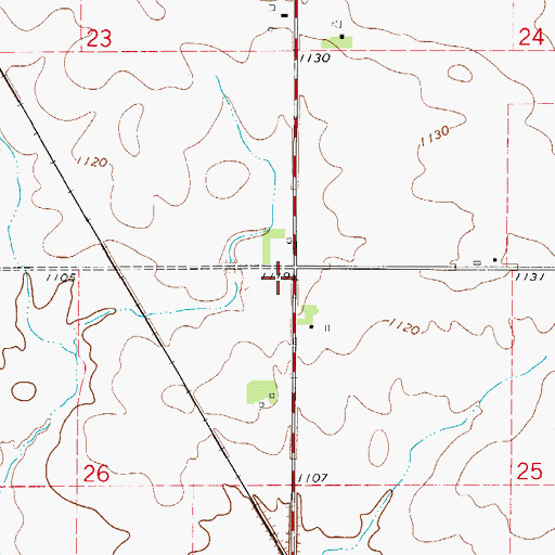Topographic Map of Coldwater Post Office (historical), IA