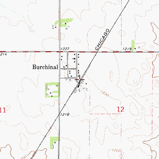 Topographic Map of Burchinal, IA