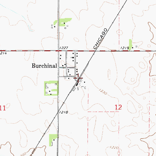 Topographic Map of Burchinal, IA
