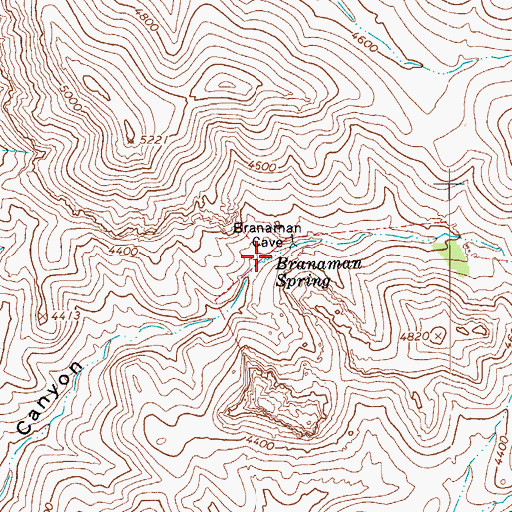 Topographic Map of Branaman Spring, AZ