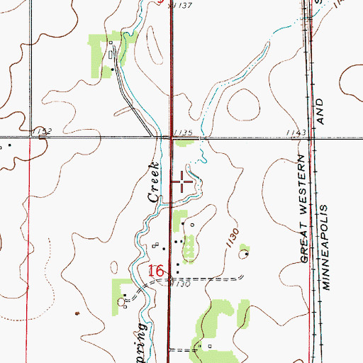 Topographic Map of Pine Creek Golf Course, IA