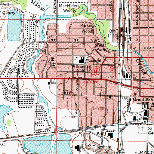 Topographic Map of Womens Health Center, IA
