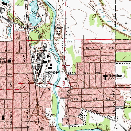 Topographic Map of First Assembly of God Church, IA