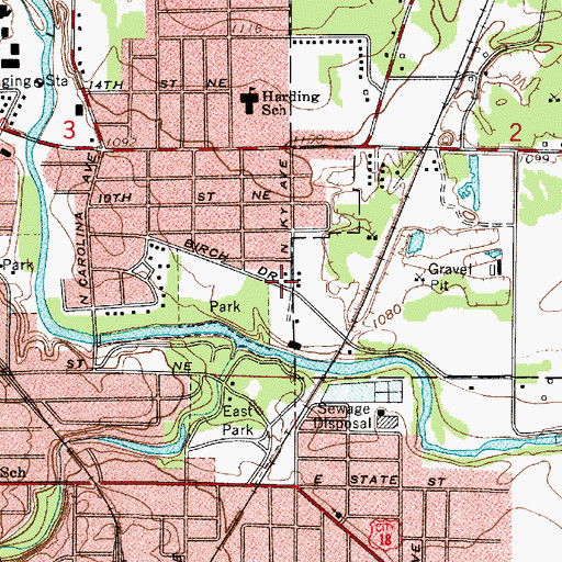 Topographic Map of Church of Christ, IA