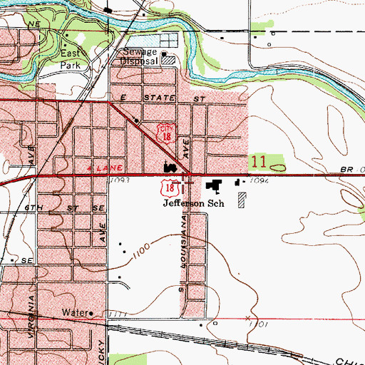Topographic Map of First Covenant Church, IA