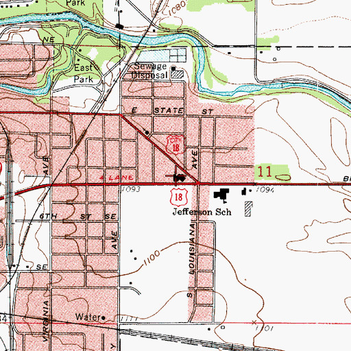 Topographic Map of Saint James Lutheran Church, IA