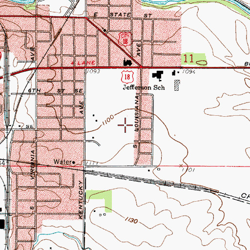Topographic Map of Mason City Covenant Church, IA