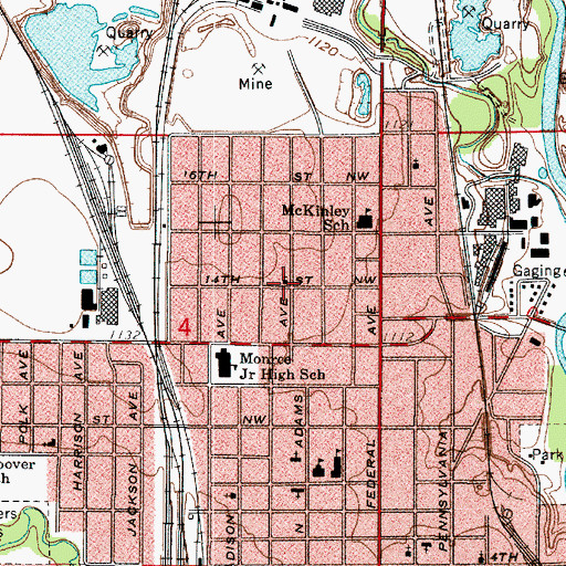 Topographic Map of Grace United Methodist Church, IA