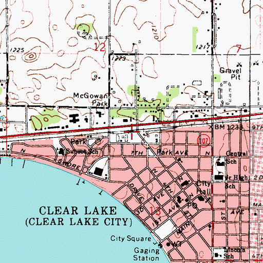 Topographic Map of Clear Lake, IA