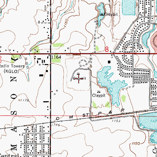 Topographic Map of Briarstone Lake, IA
