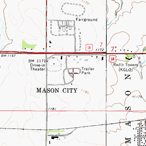 Topographic Map of Registry Park, IA