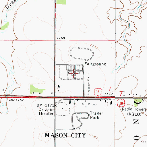 Topographic Map of North Iowa Fairgrounds, IA