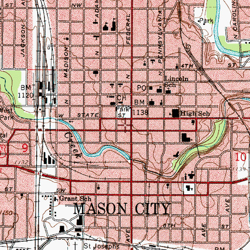 Topographic Map of Southbridge Mall, IA