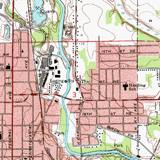 Topographic Map of Kiwanis Park, IA