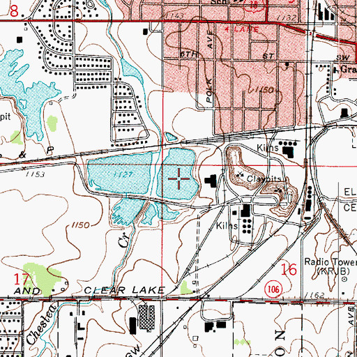 Topographic Map of Lester Milligan Park, IA