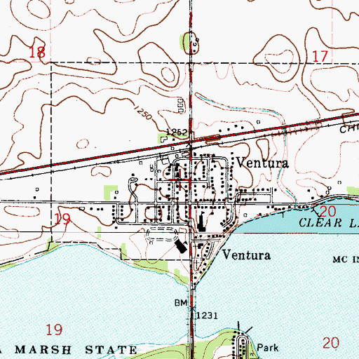 Topographic Map of Ventura Post Office, IA