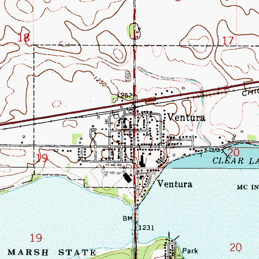 Topographic Map of Ventura Public Library, IA
