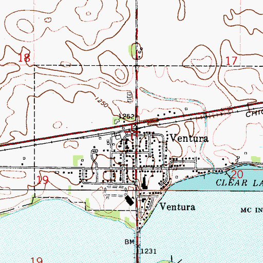 Topographic Map of Ventura, IA