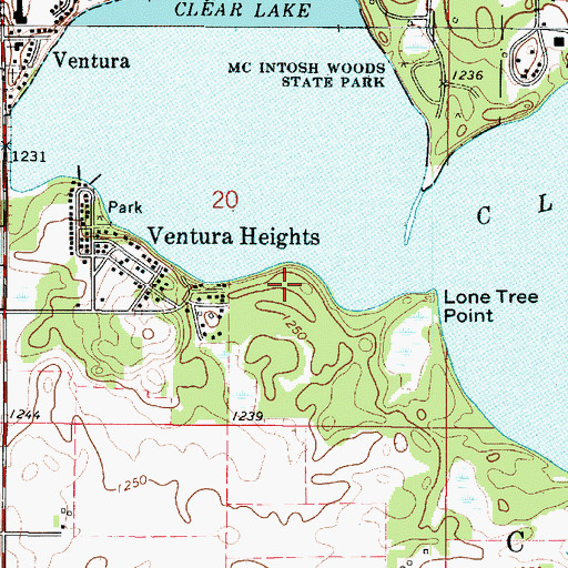 Topographic Map of Open Bible Camp Grounds, IA
