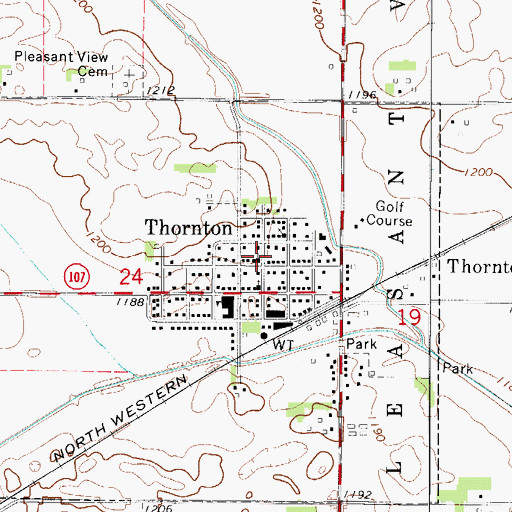 Topographic Map of Saint Paul Evangelical Lutheran Church, IA