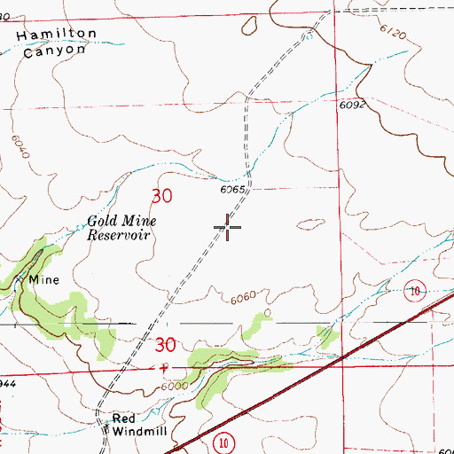 Topographic Map of Gold Mine Reservoir, CO