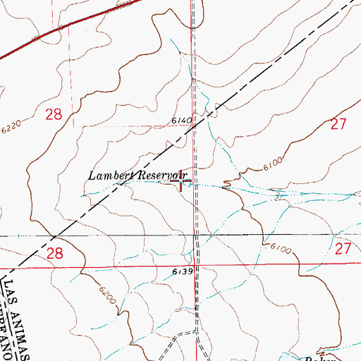 Topographic Map of Lambert Reservoir, CO