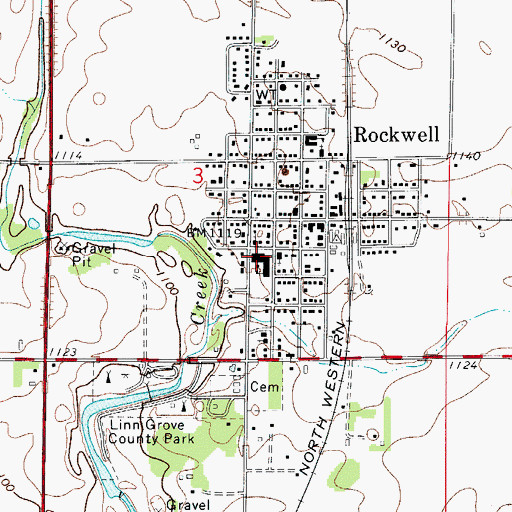 Topographic Map of West Fork Middle School, IA